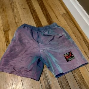 Surf style shorts men's medium purple and blue opalescent